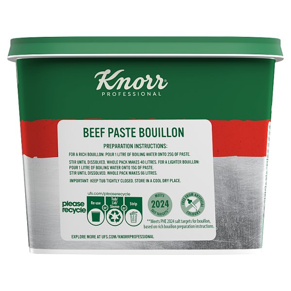 1kg Knorr Professional Gluten Free Beef Paste Bouillon - Bulk Food Ration Storage