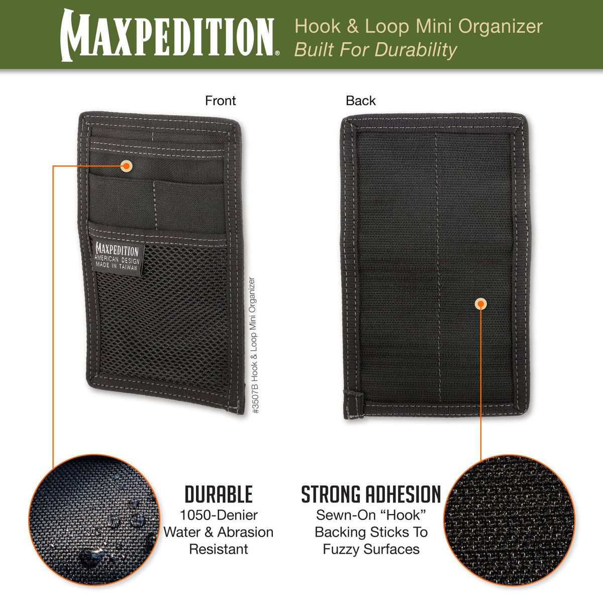 Maxpedition Hook-and-Loop Mini Black Organiser