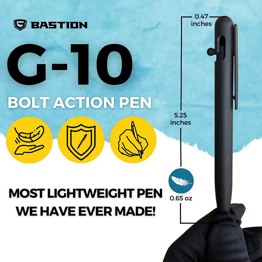 Bastion Bolt Action Pen Black G10