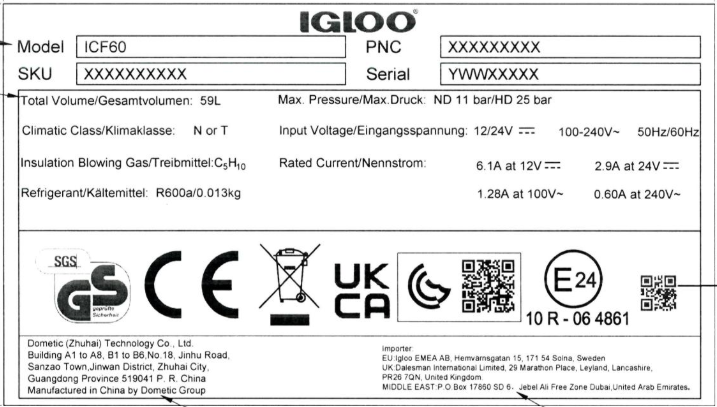 Igloo ICF60 Compressor Cooler Box - Navy Blue