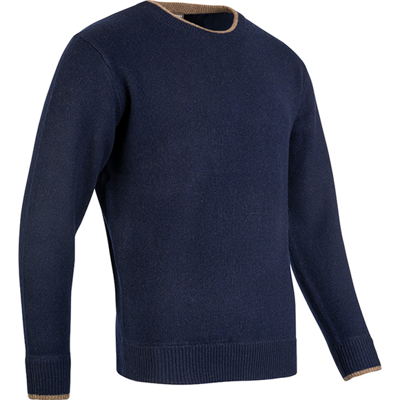 Jack Pyke Ashcombe 100% Lambswool Crewknit - Navy