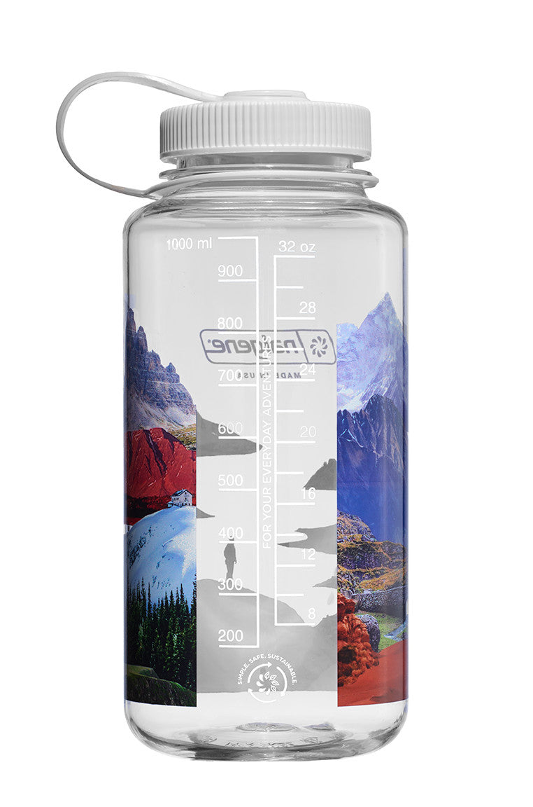 Nalgene 32oz / 1L Sustain Wide Mouth Bottle - Surrealist Mixed Landscapes