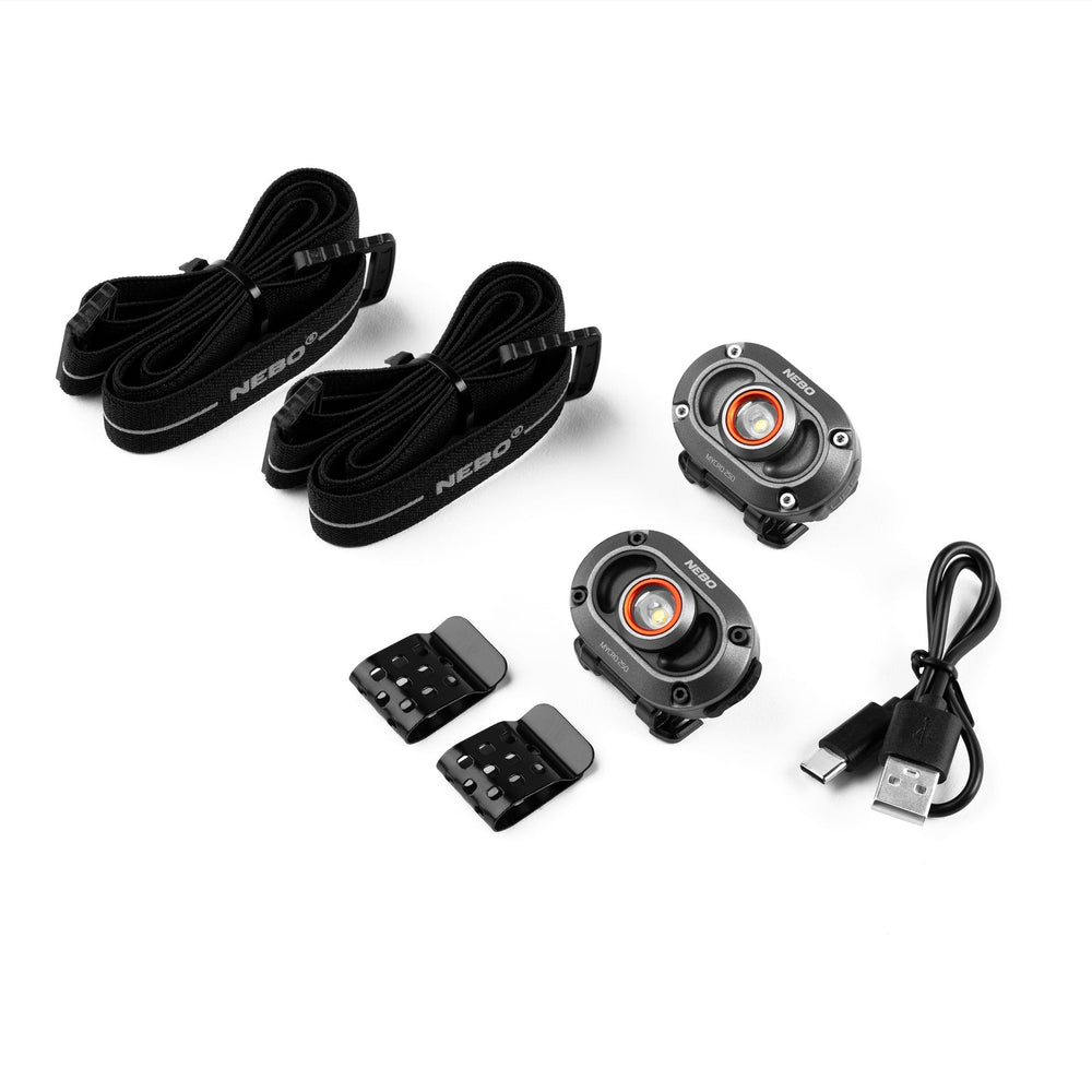 Nebo Mycro 250 Twin Pack Rechargeable Headlamp