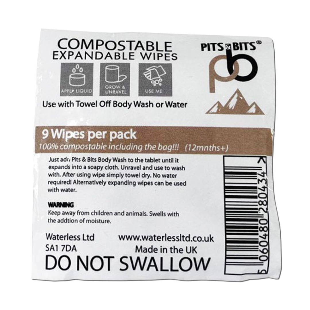 Pits and Bits Expandable Wipes (9 Pack)