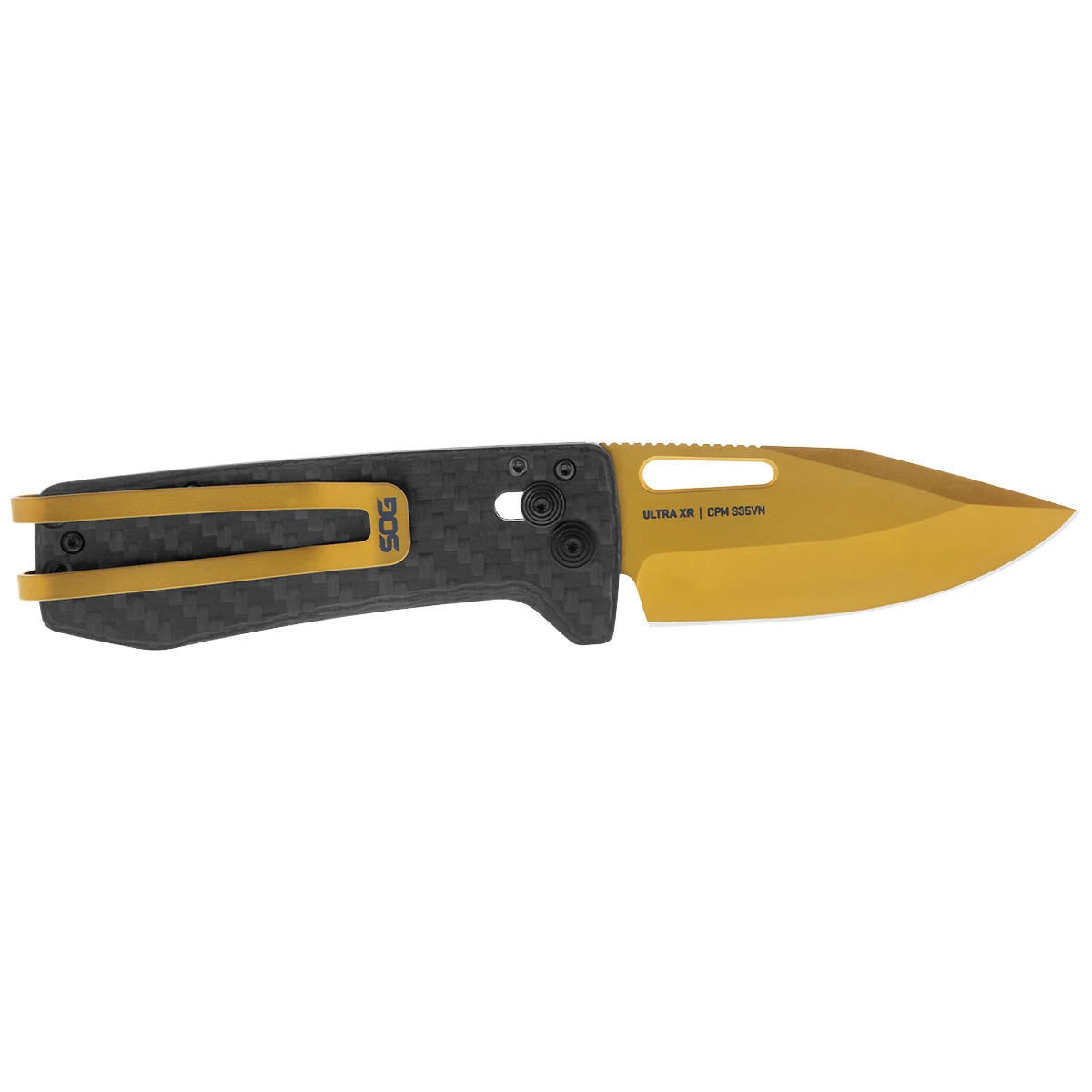 SOG Ultra XR Carbon Gold Folding Knife