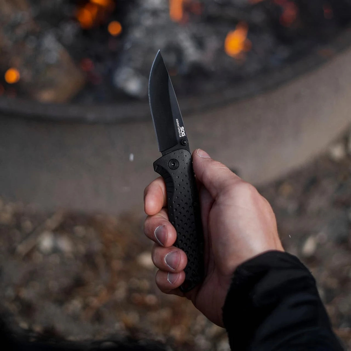 SOG Adventurer LB Black Folding Knife Blackout