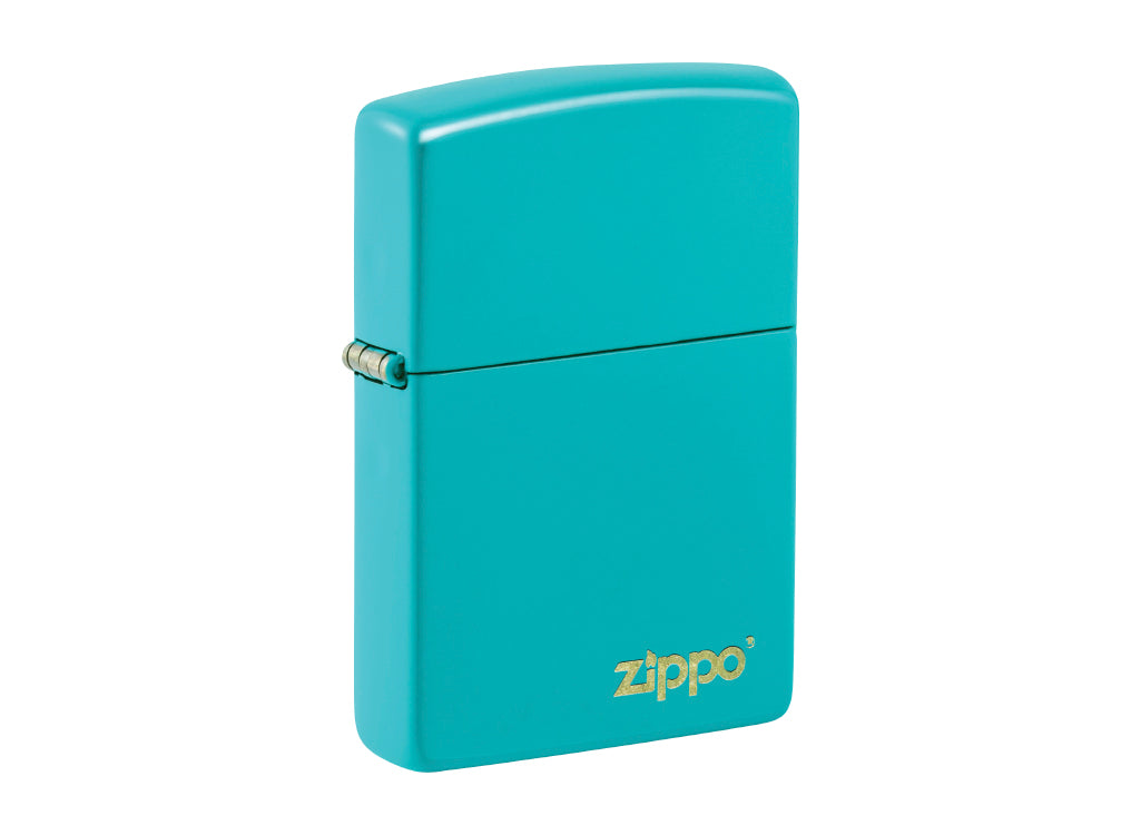 Zippo Flat Turquoise Lighter with Zippo Logo