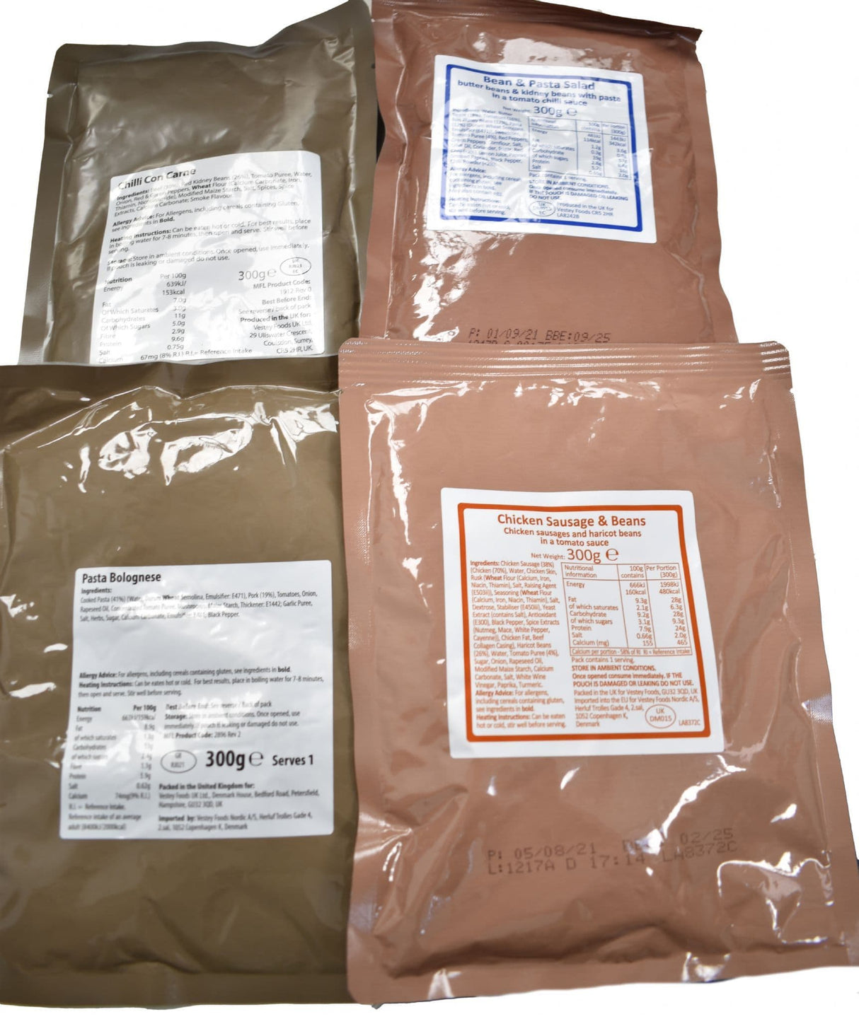 British Army Military Ration Pack Meal Pouch - Various Menus