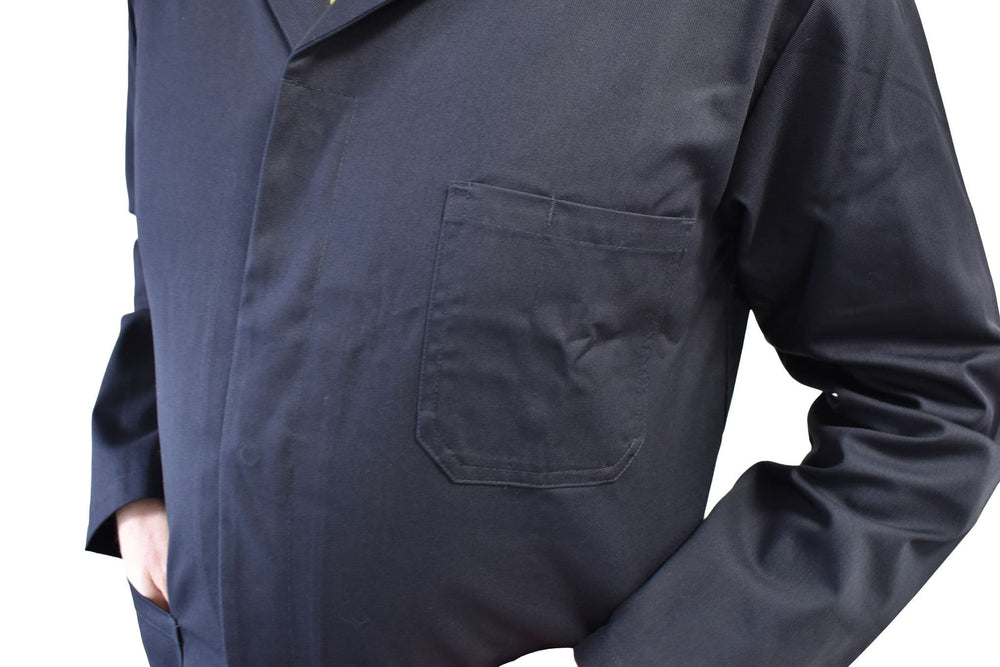 British Military Surplus Men's Long Coat Overall Jacket - Navy Blue