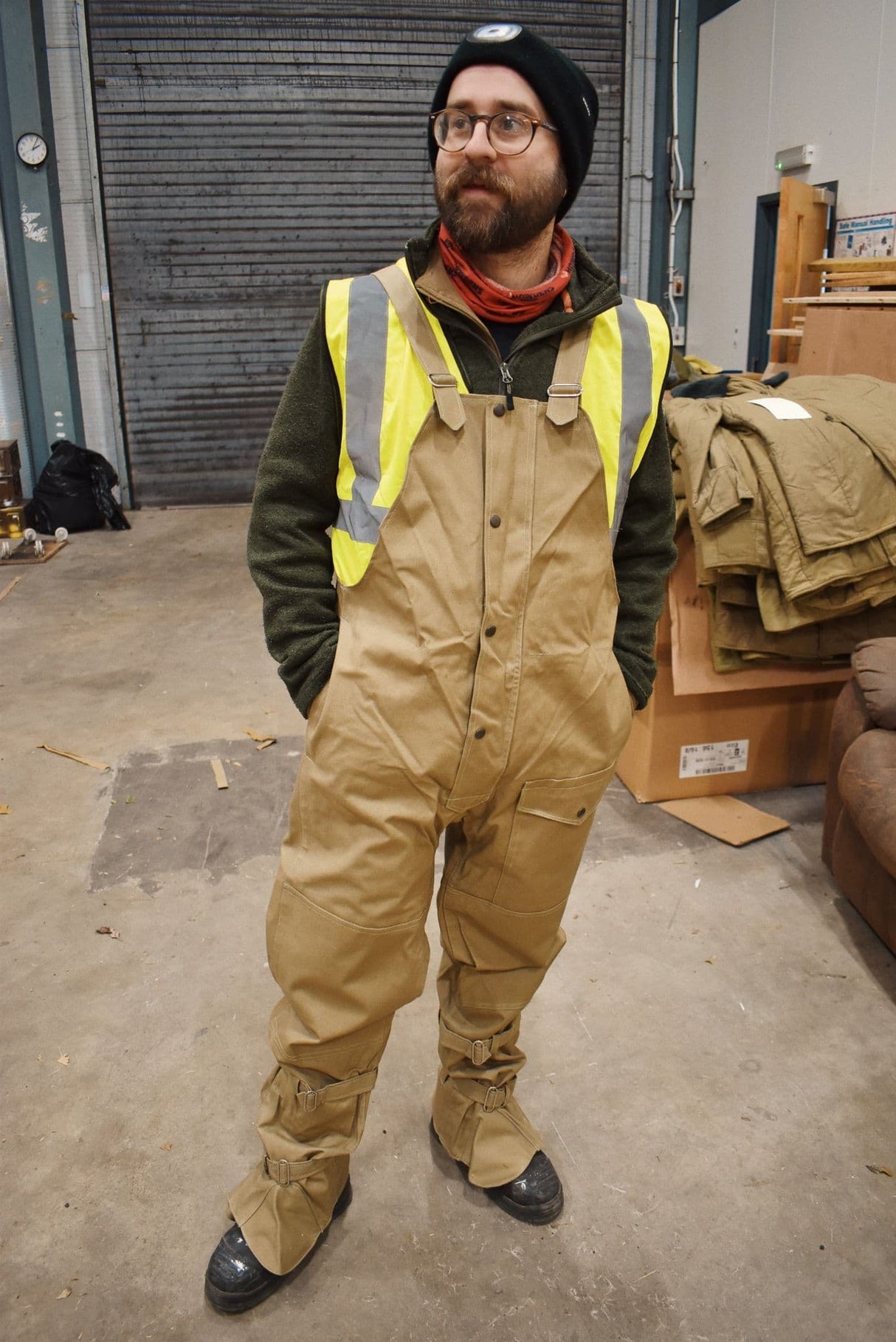 Czech Military Tan Waxed Bib & Brace Cotton Trousers