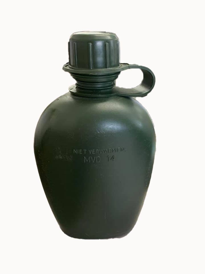 Dutch Military 1L Olive Flask & Camo Bottle Pouch