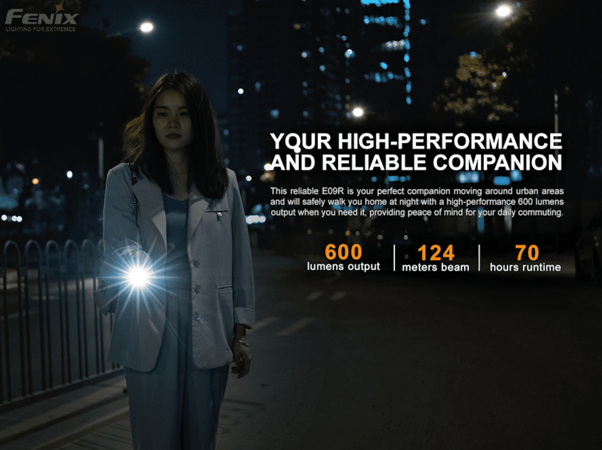 Fenix E09R 600 Lumen Rechargeable Mini Flashlight