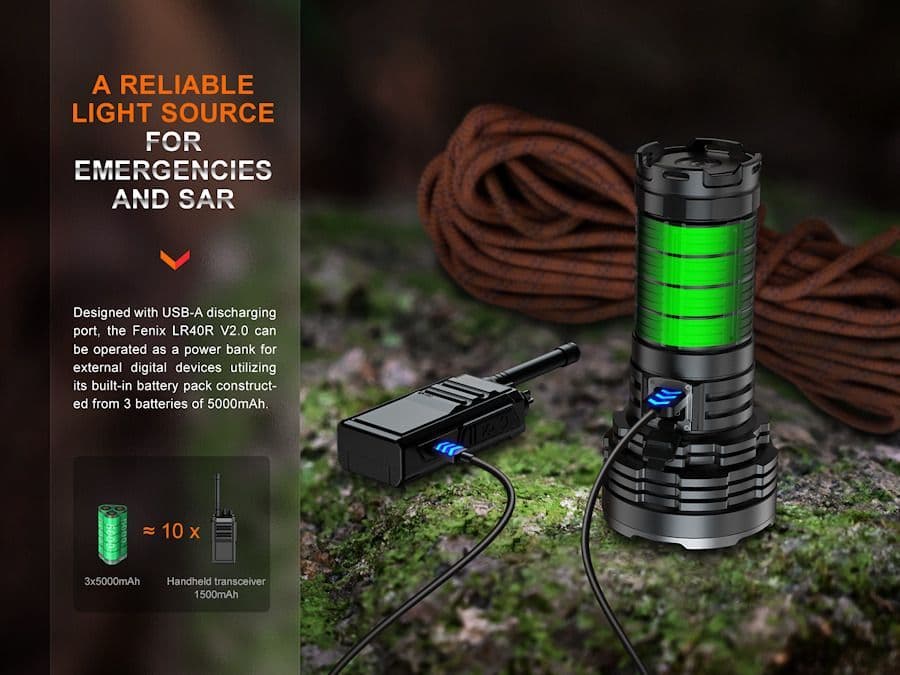 Fenix LR40R v2.0 15,000 Lumen Rechargeable Searchlight Torch
