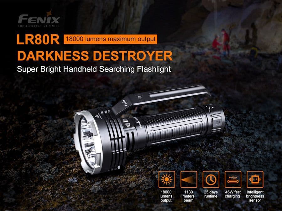 Fenix LR80R 18,000 Lumen Rechargeable Searchlight Torch