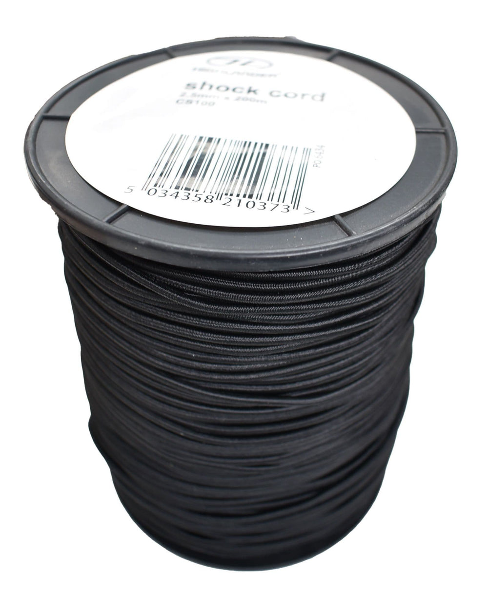 Highlander Black Shock Cord - 2.5mm x 1m
