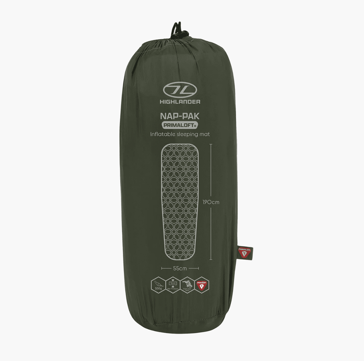 Highlander Nap Pak Inflatable Sleeping Mat - Primaloft
