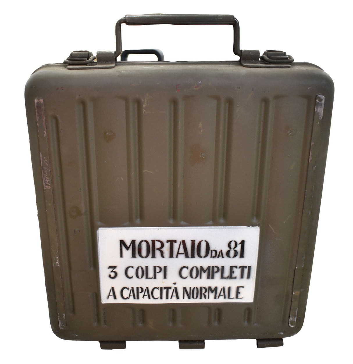 Italian Military Olive Green Metal Grenade Box