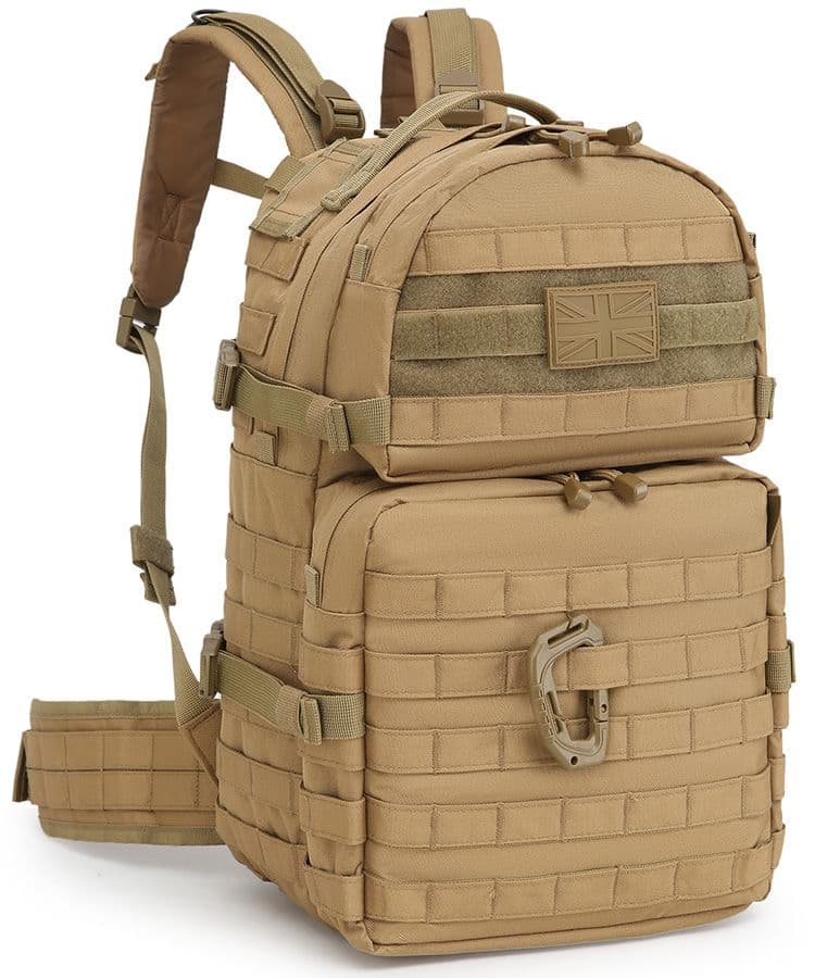 Kombat UK Medium Molle Assault Pack - 40 Litre Capacity - Coyote Brown
