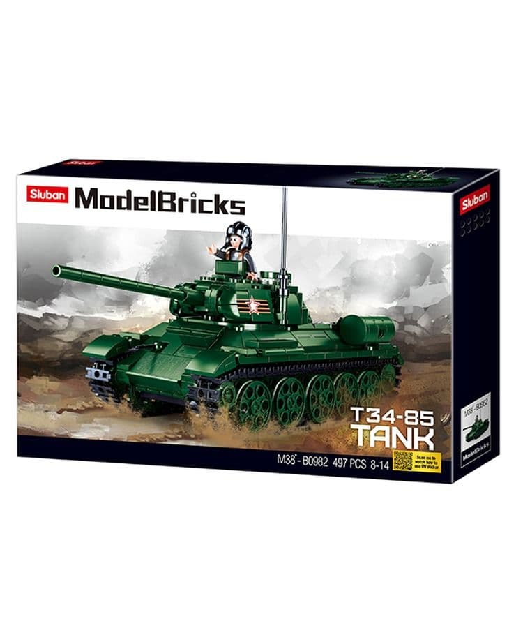 Kombat UK Sluban T34-85 Tank Building Blocks Set - B0982