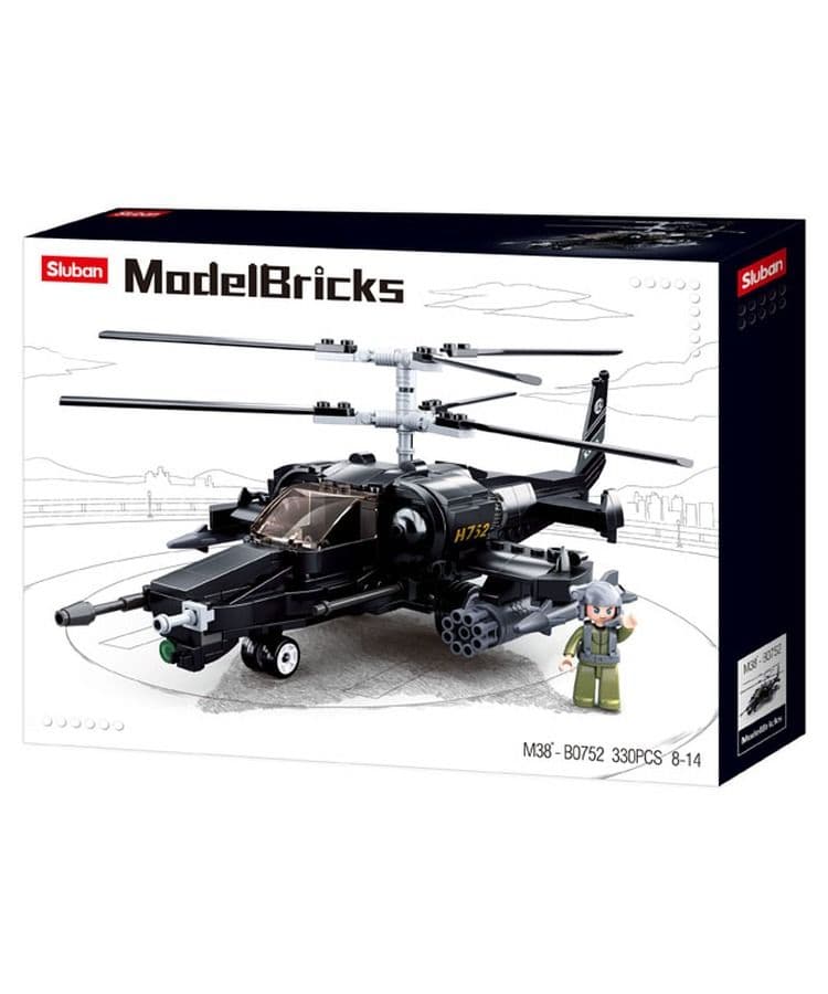 Kombat UK Sluban Combat Helicopter Building Block Set - B0752