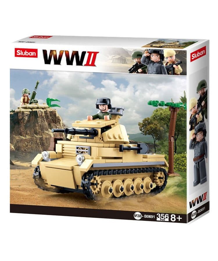 Kombat UK Sluban WWII Small German Tank Model Building Blocks Set - B0691