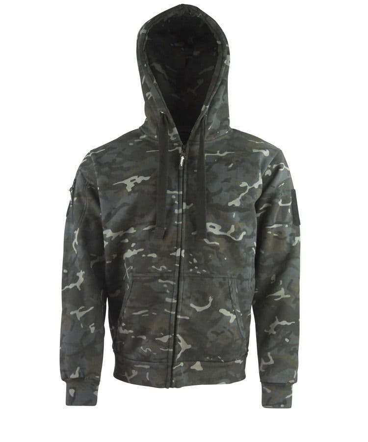 Kombat UK Spec-Ops Full Zip Hoodie in Black BTP Camo