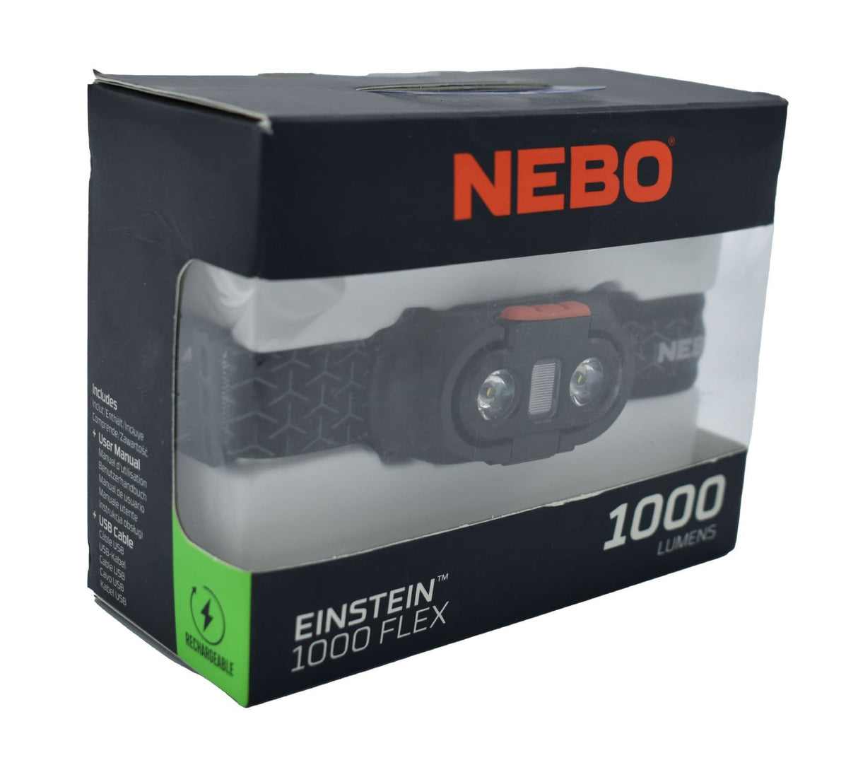 Nebo Einstein 1000 Lumen Rechargeable Flex Headlamp