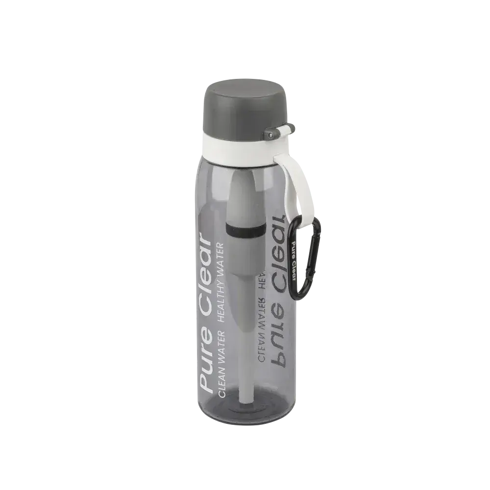 Pure Clear Active Water Filter Bottle - Grey