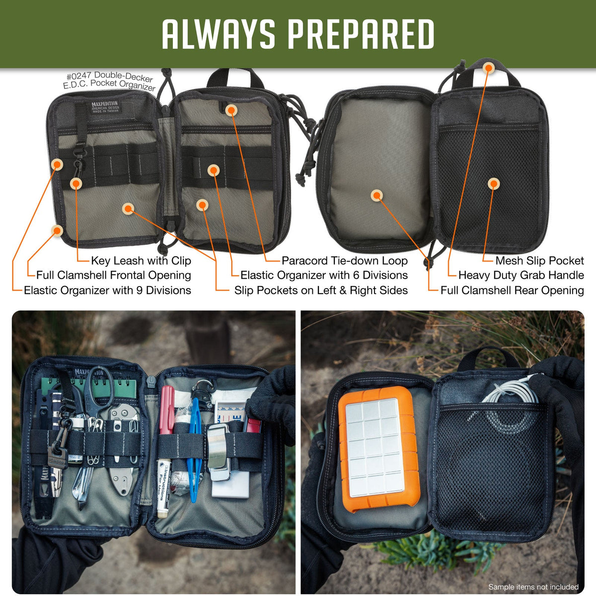 Maxpedition Double-Decker E.D.C. Wolf Grey Pocket Organiser