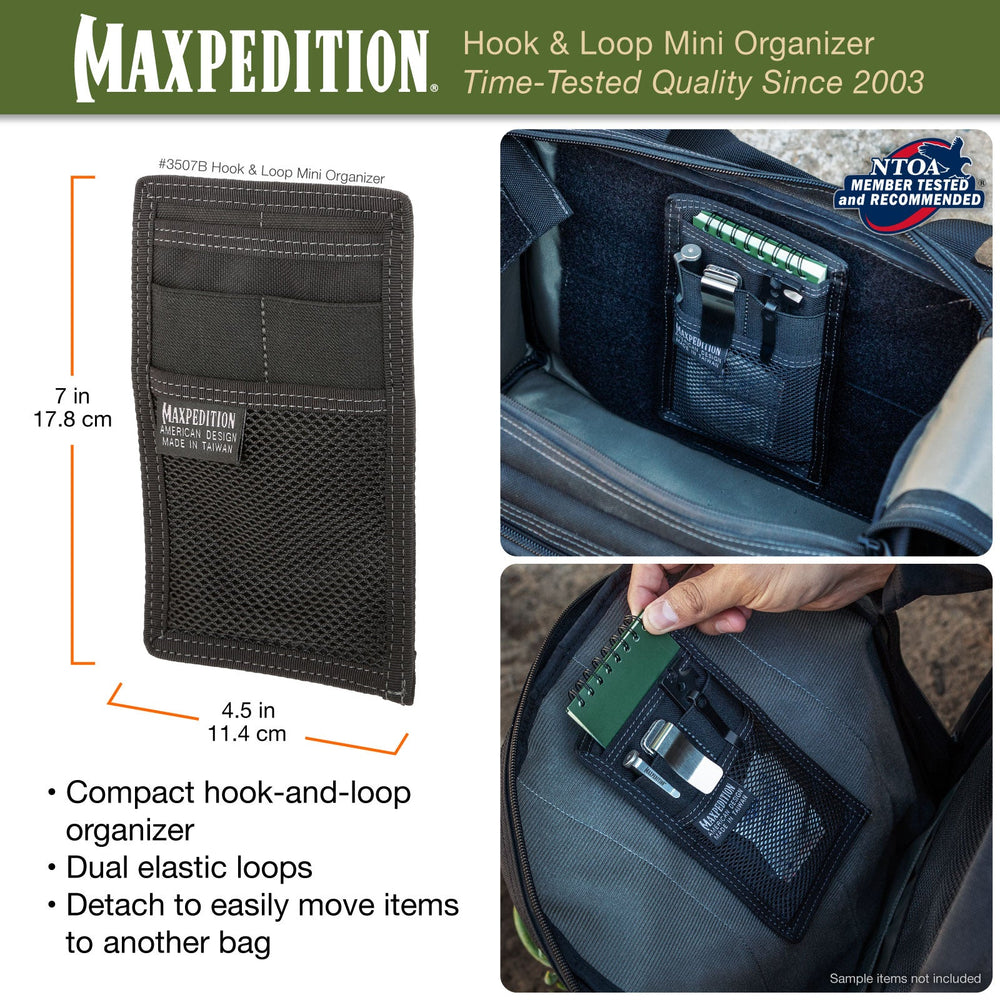 Maxpedition Hook-and-Loop Mini Black Organiser