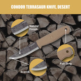 Condor Terrasaur Fixed Blade Knife Desert