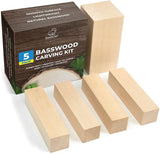 Set of 5 Beavercraft Basswood Carving Block Set