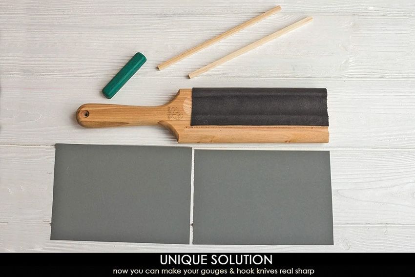 Beavercraft 12.5" Double Sided Leather Strop with Compound