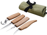 Beavercraft 4 Knife Set with Tool Roll