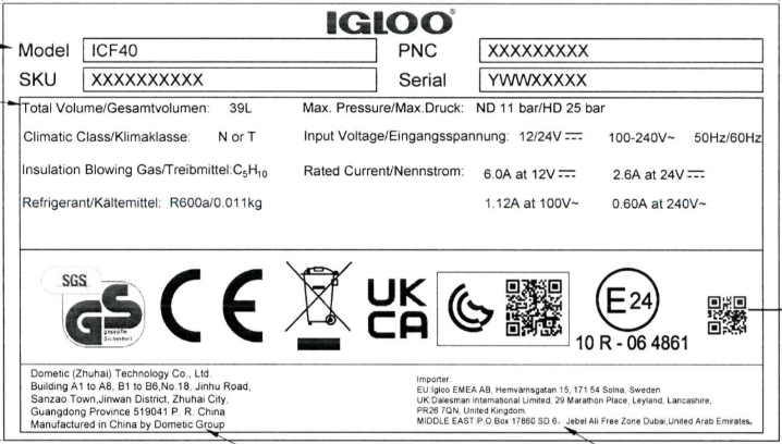 Igloo ICF40 Compressor Cooler Box - Navy Blue