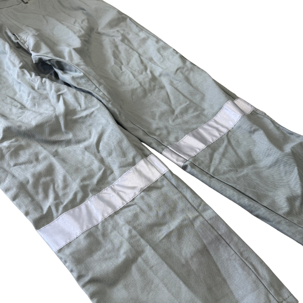 British Military Grey Men's Workwear Trousers with Reflective Safety Strips