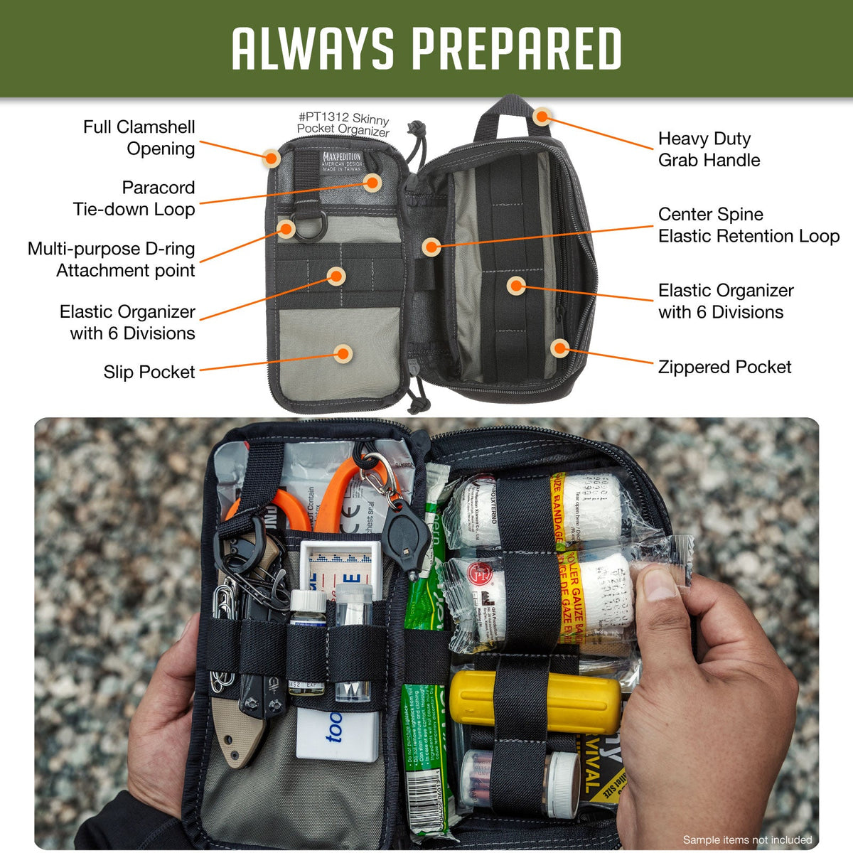 Maxpedition SKINNY Khaki Pocket Organiser