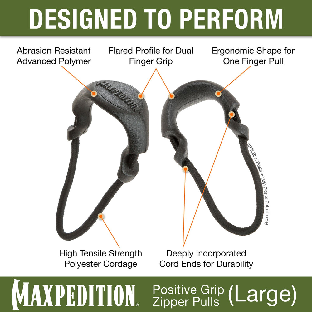 Maxpedition Large Tan PZL Positive Zipper Pulls Pack of 6