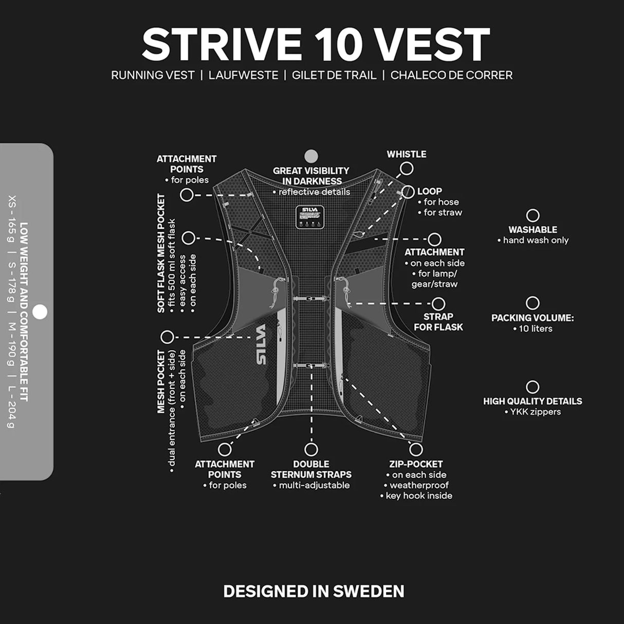 Silva Strive 10L Running Vest Black Medium