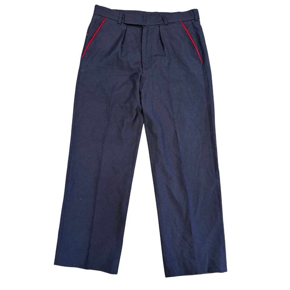 Vintage Royal Mail Navy Trousers with Red Stripe Pocket Detail