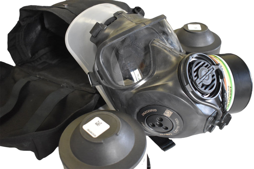 Avon FM53 Military CBRN Respirator + 3 Filters & Accessories