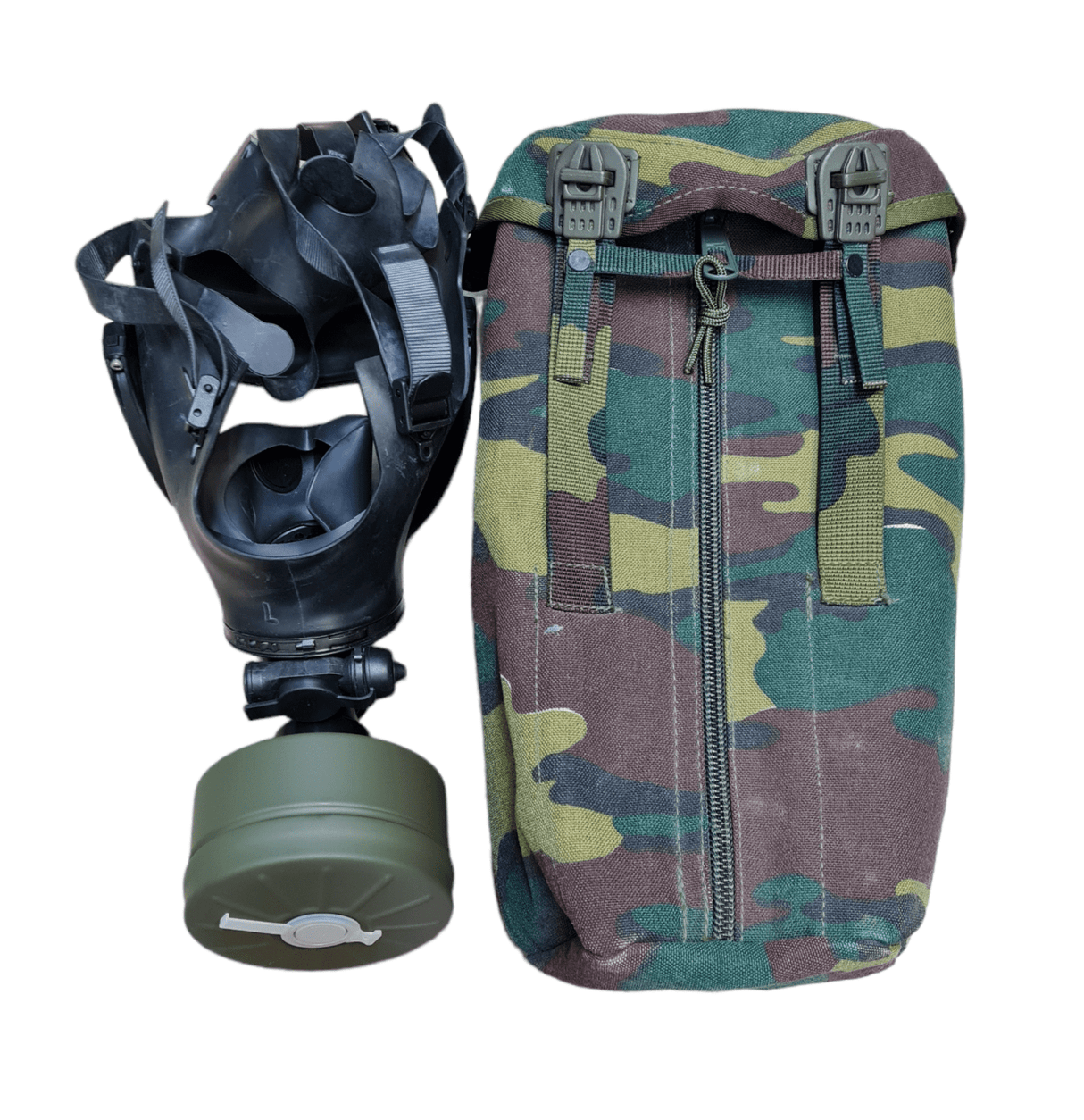 Belgium Military Bem 4 GP Gas Mask Respirator, Filter & Bag