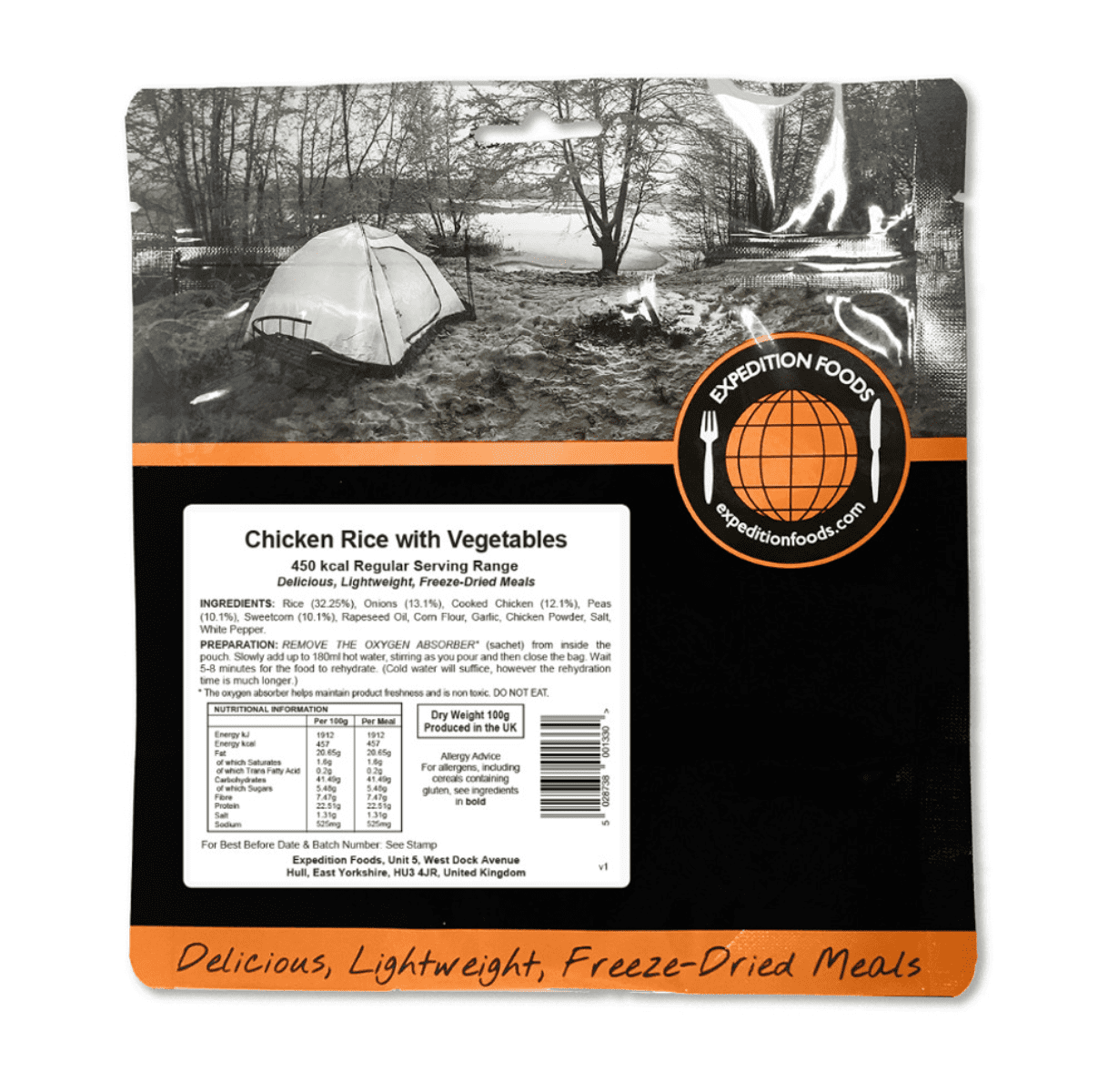 Expedition Foods Freeze Dried Meal Pouch - Chicken Rice With Vegetables - Various Sizes