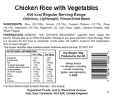 Expedition Foods Freeze Dried Meal Pouch - Chicken Rice With Vegetables - Various Sizes