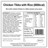 Expedition Foods Freeze Dried Meal Pouch - Chicken Tikka With Rice - Various Sizes