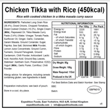 Expedition Foods Freeze Dried Meal Pouch - Chicken Tikka With Rice - Various Sizes