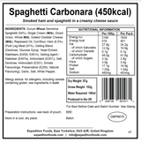 Expedition Foods Freeze Dried Meal Pouch - Spaghetti Carbonara - Various Sizes