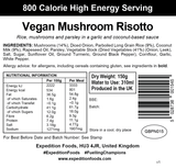 Expedition Foods Freeze Dried Meal Pouch - Vegan Mushroom Risotto - Various Sizes