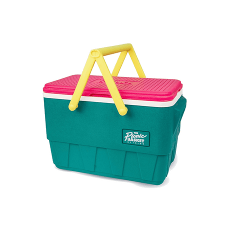 Igloo Retro 25Qt / 23L Picnic Cooler - Dark Jade / Bold Magenta / Livewire Yellow