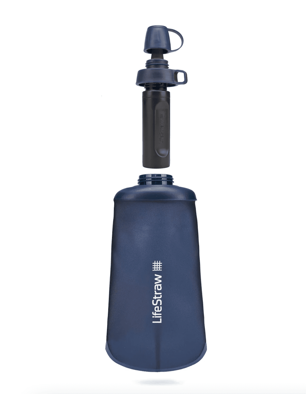 LifeStraw Peak Series Collapsible Squeeze 650ml Bottle With Filter - Dark Grey